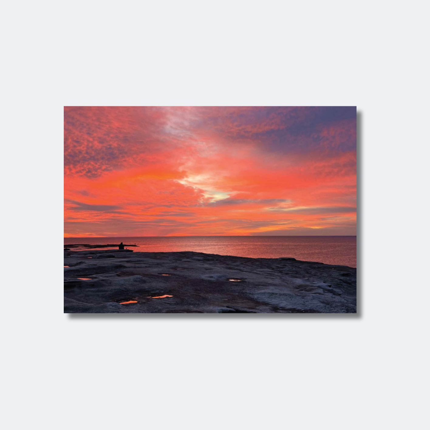 Fiery Sunrise Over Clovelly Rocks (Landscape)