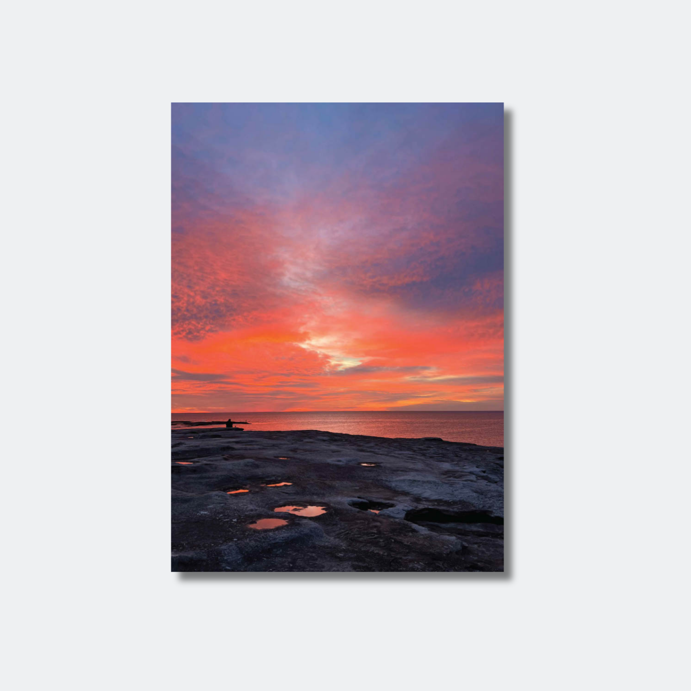 Fiery Sunrise Over Clovelly Rocks (Portrait)